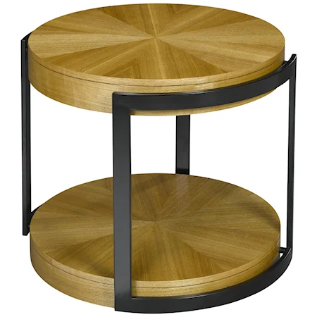 Round End Table with 1 Shelf